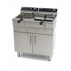 Friteuza 2x16 l - cu robinet de scurgere si suport