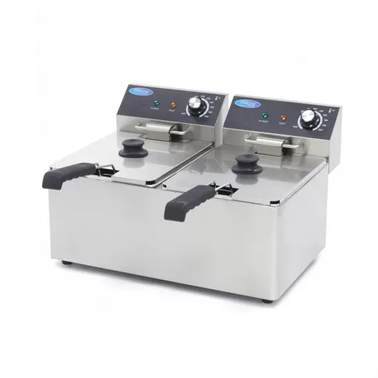Friteuza 2x8 l – cu zona rece – termostat intre 50°C si 200°C
