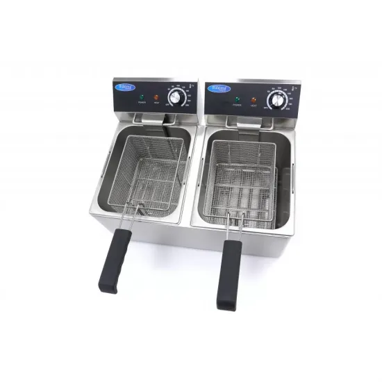 Friteuza 2x8 l – cu zona rece – termostat intre 50°C si 200°C