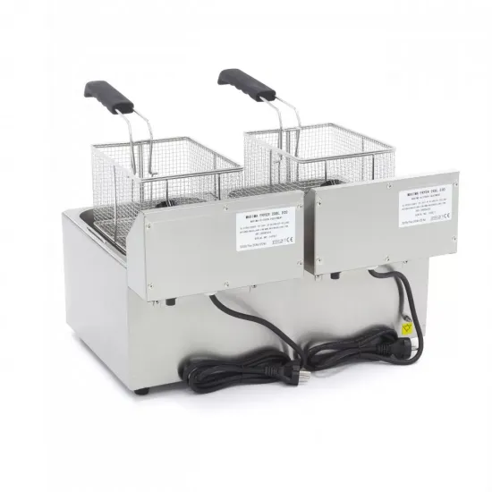 Friteuza 2x8 l – cu zona rece – termostat intre 50°C si 200°C