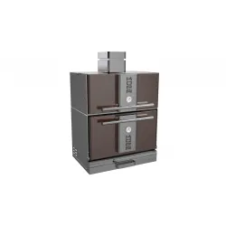 Cuptor cu carbune si dulap cald – pentru bucatarie profesionala - maro