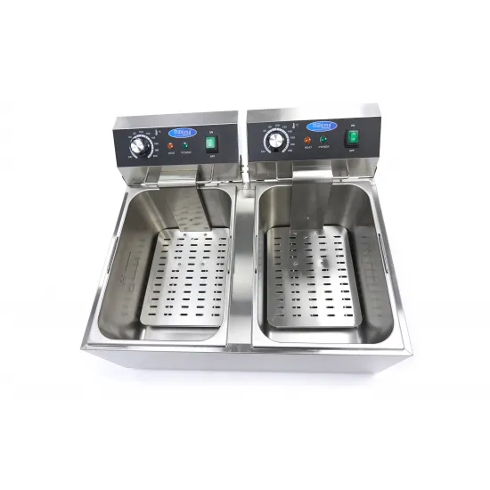 Friteuza 2 x 11 litri – zona rece si termostat reglabil de la 50°C la 200°C