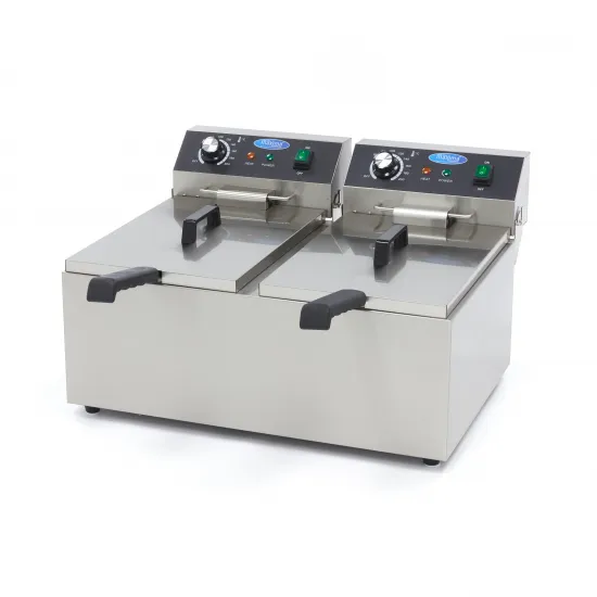 Friteuza 2 x 11 litri – zona rece si termostat reglabil de la 50°C la 200°C
