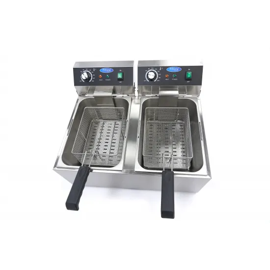 Friteuza 2 x 11 litri – zona rece si termostat reglabil de la 50°C la 200°C