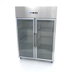 Frigider profesional 1200 l – GN 2/1 – 6 rafturi reglabile – inox – usi din sticla
